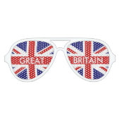 英パーソナライズされた国ユニオンジャック国旗のパーティーシェード アビエーターサングラス (正面)