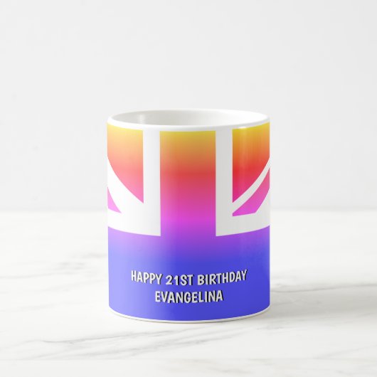 英パーソナライズされた国数々の連合ジャック コーヒーマグカップ (中央)