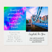 英パーソナライズされた語の家庭教師が折り畳んだ名刺 名刺 (外部フラット)