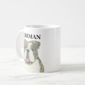 英パーソナライズされた語ブルドッグをブランドル コーヒーマグカップ (正面左)