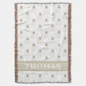 英パーソナライズされた語ブルドッグ スローブランケット (正面縦)