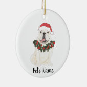 英パーソナライズされた語ブルドッグ セラミックオーナメント (右)