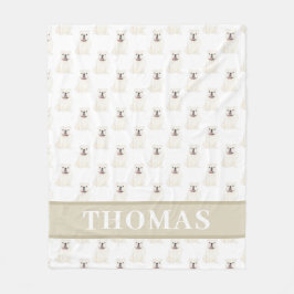 英パーソナライズされた語ブルドッグ フリースブランケット