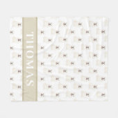 英パーソナライズされた語ブルドッグ フリースブランケット (正面(横))