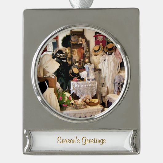 英ビクトリアン国 シルバープレートバナーオーナメント (正面)