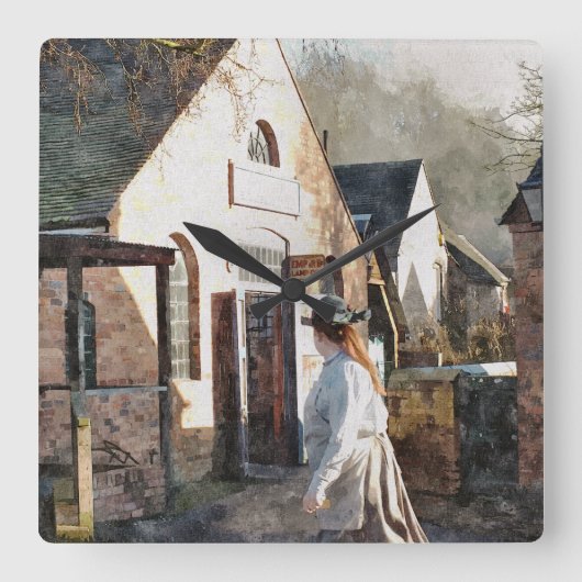 英ビクトリアン国 スクエア壁時計 (正面)