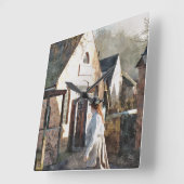 英ビクトリアン国 スクエア壁時計 (傾斜)