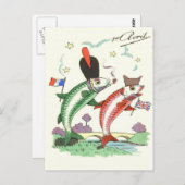 英フランスの国軍隊フィッシュスターズ ポストカード (正面/裏面)