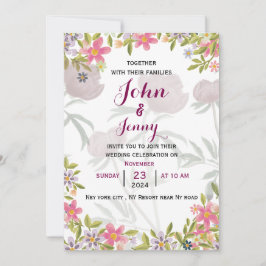 英モダン語結婚式招待状 招待状