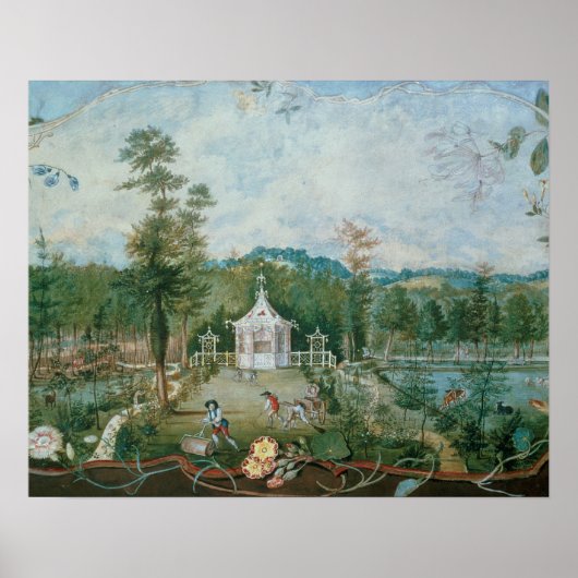 英中国の語ガーデンのパビリオン18世紀 ポスター (正面)