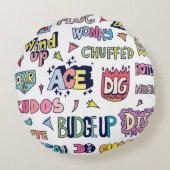 英人気がある語スラングワードドールレター ラウンドクッション (裏面)