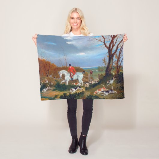 英伝統的語キツネ狩りスポーツドッグ フリースブランケット (インサイチュ)