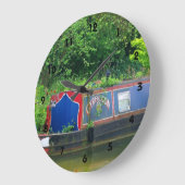 英伝統的語運河船 ラージ壁時計 (傾斜)