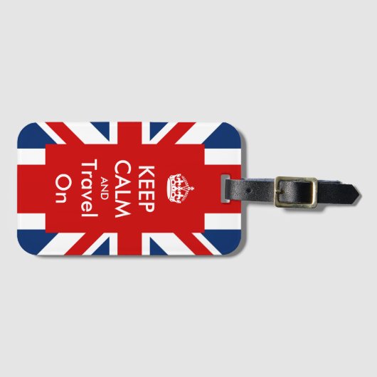 英保国旗ユニオン・ジャックでの穏やかな旅行 ラゲッジタグ (正面横)