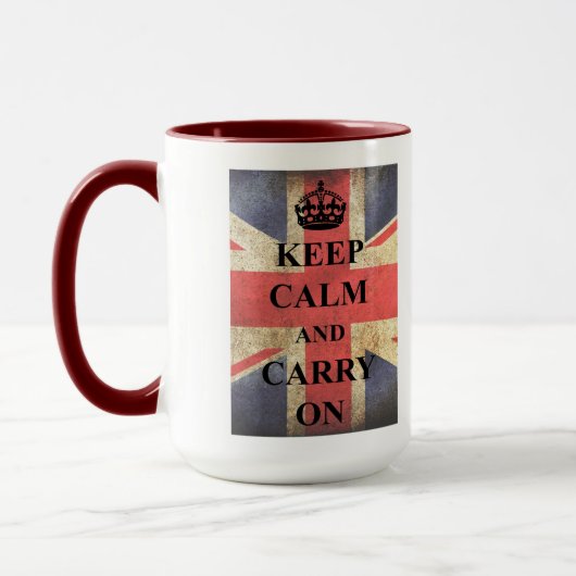 英保国運の国旗に対する冷静さ マグカップ (左)