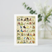 英単語表,亀吉英語表浮世絵 ポストカード (スタンド正面)