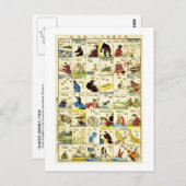 英単語表,亀吉英語表浮世絵 ポストカード (正面/裏面)