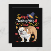 英国おもしろいのブルドッグへの感謝祭の贈り物 サンキューカード (正面/裏面)