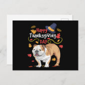 英国おもしろいのブルドッグへの感謝祭の贈り物 シーズンポストカード (正面/裏面)