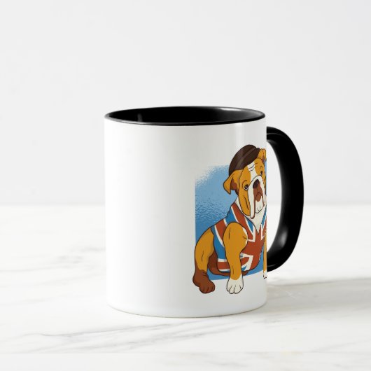 英国おもしろいブルドッグ英国国旗の愛国心 マグカップ (正面右)