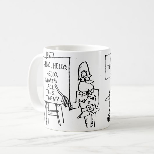 英国おもしろい警察訓練学校の漫画 コーヒーマグカップ (正面左)