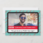 英国おもしろい50th誕生日偽ニュース サンキューカード (裏面)