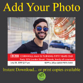 英国おもしろい50th誕生日偽ニュース 招待状