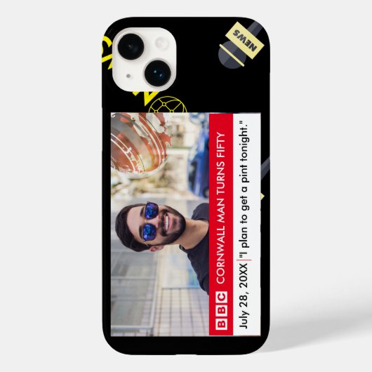 英国おもしろい50th誕生日偽ニュース Case-Mate iPhoneケース (裏面)