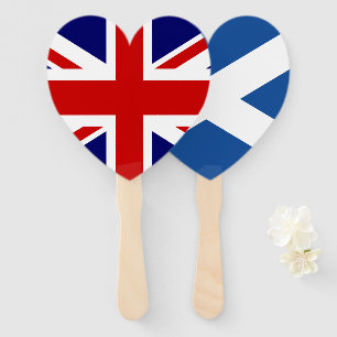 英国およびスコットランドの旗の結婚披露宴 ハンドファン