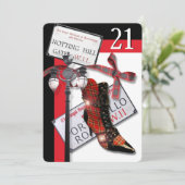 英国お祝いタータンチェック誕生会DIY 招待状 (スタンド正面)