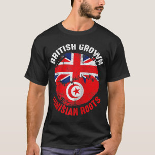 英国で栽培されたチュニジアの根ヴィンテージ国旗男性へ Tシャツ