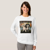 英国とアイルランドの旗付きの「Two Pup Pub」サイン Tシャツ (正面フル)