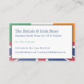 英国とアイルランド国旗のカスタマイズ可能な名刺 名刺 (裏面)