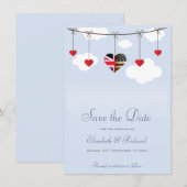 英国とアメリカの結婚式のSave the Date セーブザデート (正面/裏面)