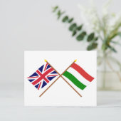 英国とハンガリーが旗を越えた ポストカード (スタンド正面)