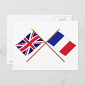 英国とフランスが国旗を交差 ポストカード (正面/裏面)