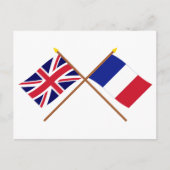 英国とフランスが国旗を交差 ポストカード (正面)