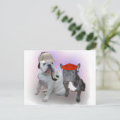 英国とフランスのブルドッグ ポストカード (スタンド正面)