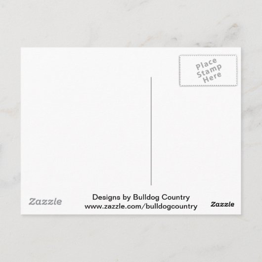 英国とフランスのブルドッグ ポストカード (裏面)