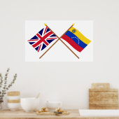 英国とベネズエラの国境を越えた国旗 ポスター (キッチン)