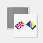 英国とボスニア・ヘルツェゴビナが国旗を交差 マグネット (正面/裏面)