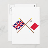 英国とマルタが国旗を越えた ポストカード (正面/裏面)