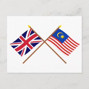 英国とマレーシアが国旗を越えた ポストカード