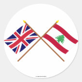 英国とレバノンが国旗を越えた ラウンドシール (正面)