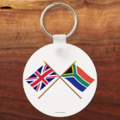 英国と南アフリカが国旗を越えた キーホルダー (正面)