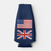 英国と米国の国旗。 ボトルクーラー (正面)