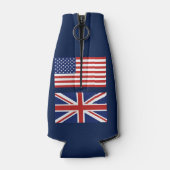 英国と米国の国旗。 ボトルクーラー (裏面)