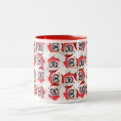 英国のおもしろいブルドッグのクリスマスパターン ツートーンマグカップ (中央)