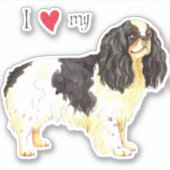 英国のおもちゃスパニエル犬のビニールシール シール (正面)