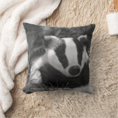 英国のアナグマの白黒の枕 クッション (ブランケット)